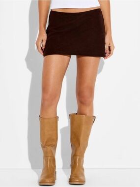 Pull-On Linen Mini Skort - Wild Fable™ Brown Sz Medium